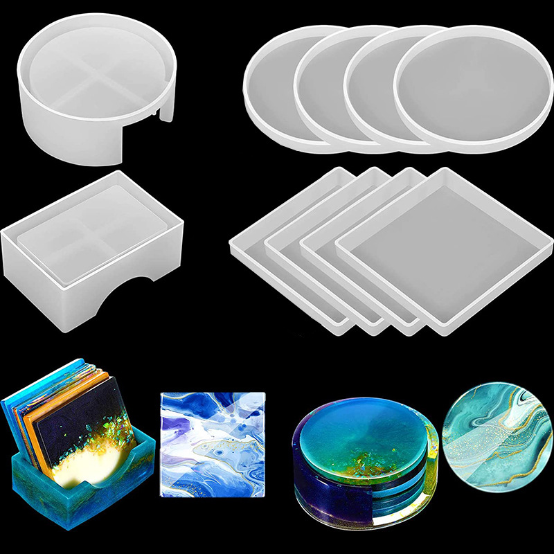 Art Craft Model - 5Pcs/Set DlY Epoxy Resin Cup Coasters