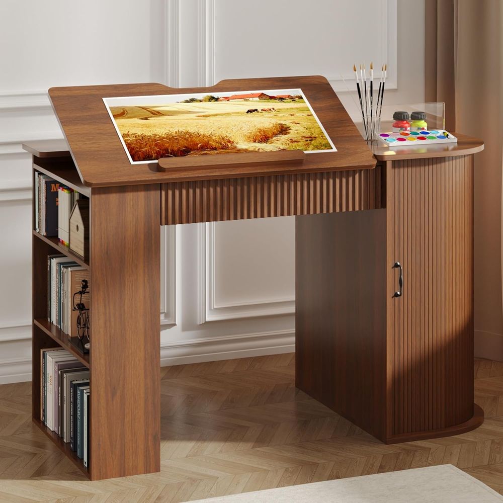 Art & Craft Kortingscode - Storage Cabinet Desk with Drawers, Open