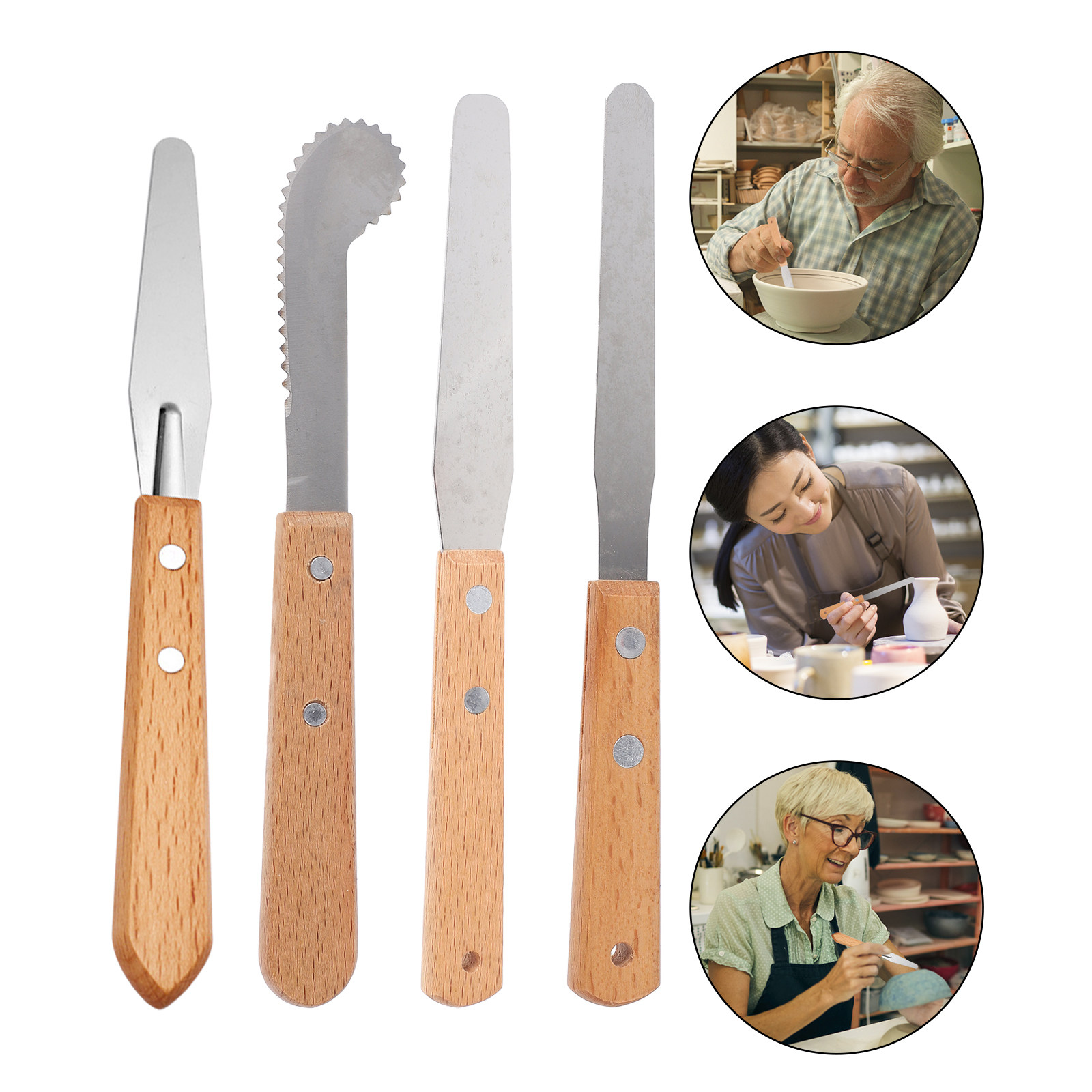 Art Craft Model - 4Pcs Stainless Steel Palette Knife with
