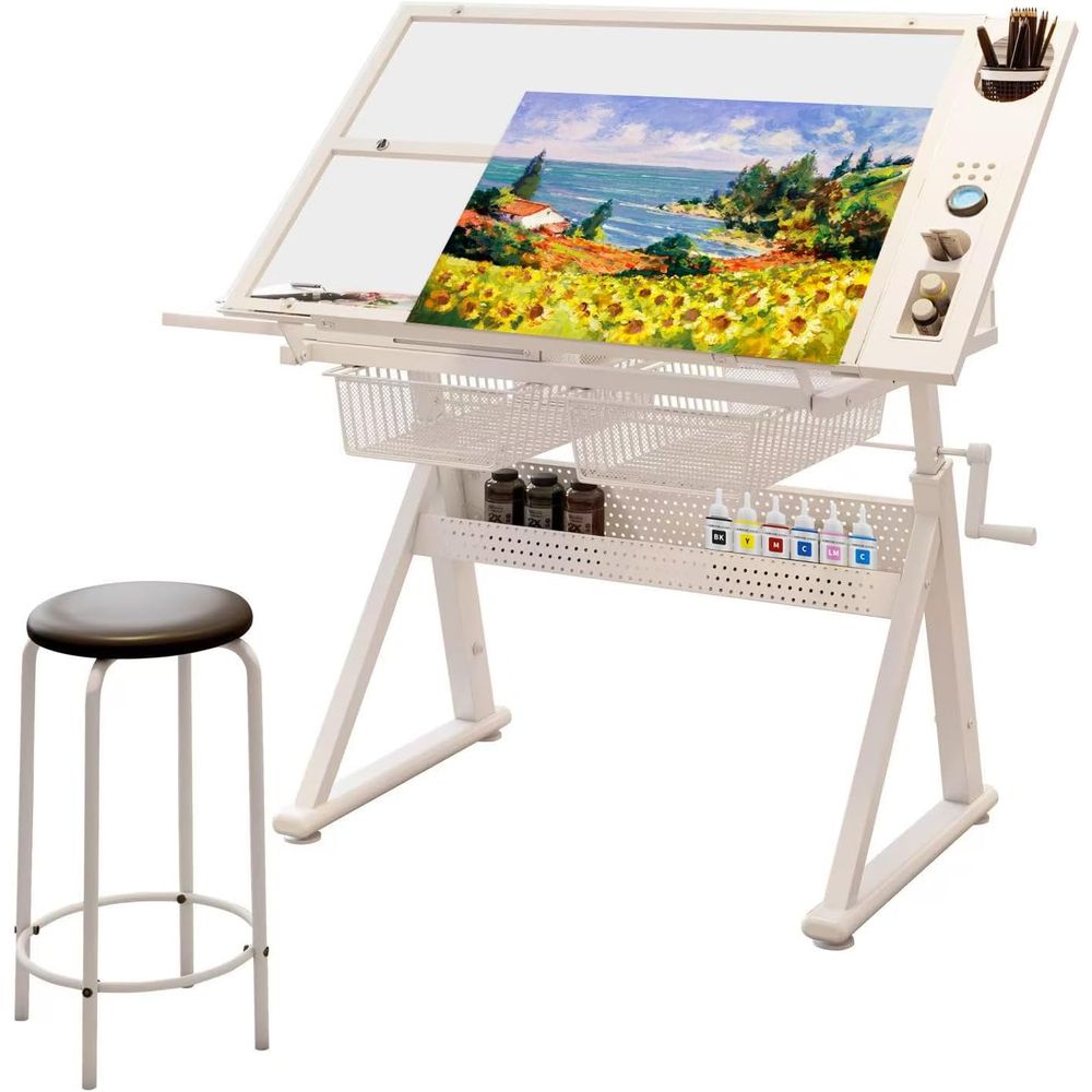 Art & Craft Kortingscode - Adjustable Art Desk with Tempered Glass