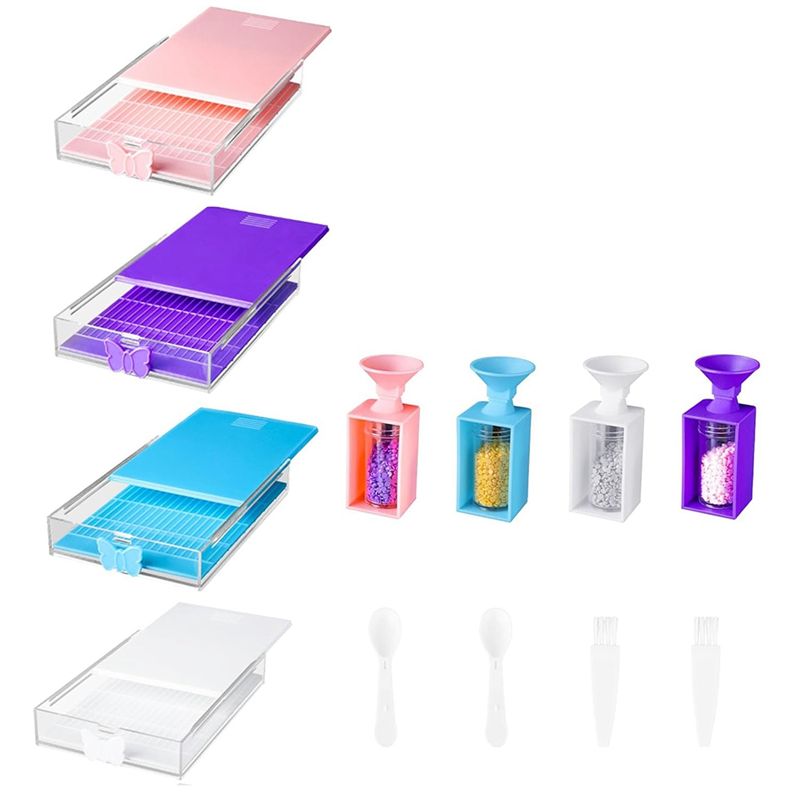 Art Craft Kits For Adults - Mar.12-Pack Trabricks Stackable Diamond Art Trays