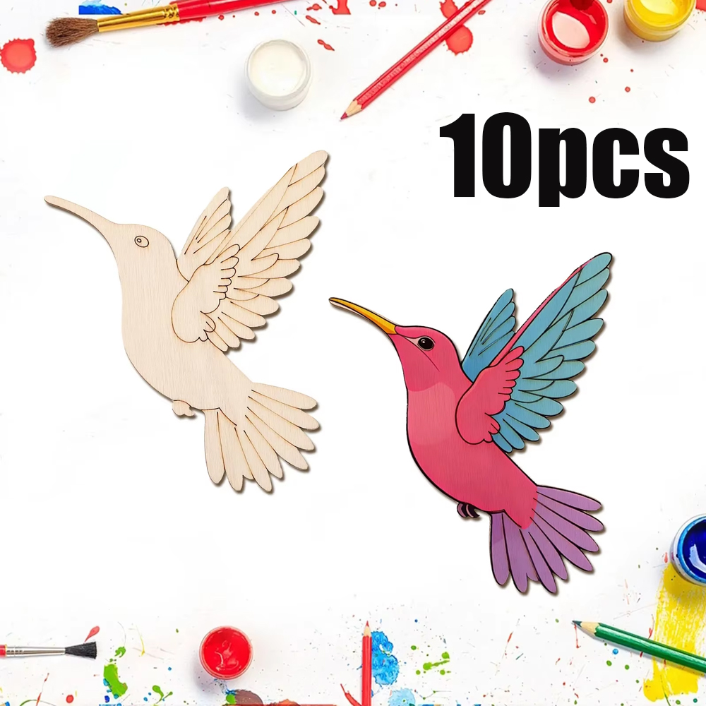 Art & Craft Kortingscode - 10pcs Unfinished Wood Animal Bird Cutouts,Wooden