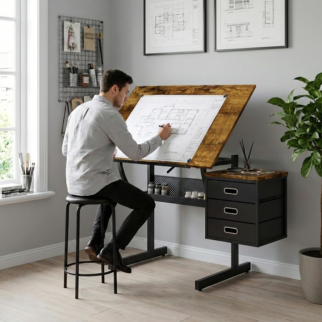 Art & Craft Kortingscode - Adjustable Art Desk with Storage, 0-75°