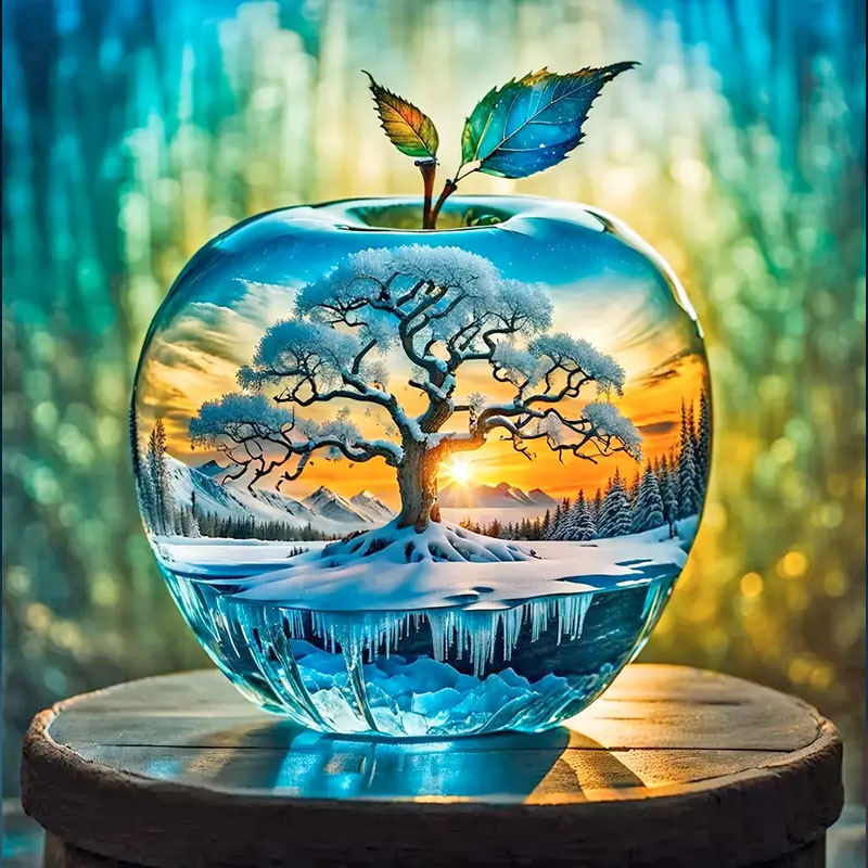 Art Craft Kits For Adults - Apple Pattern Diamond Painting Set, DIY