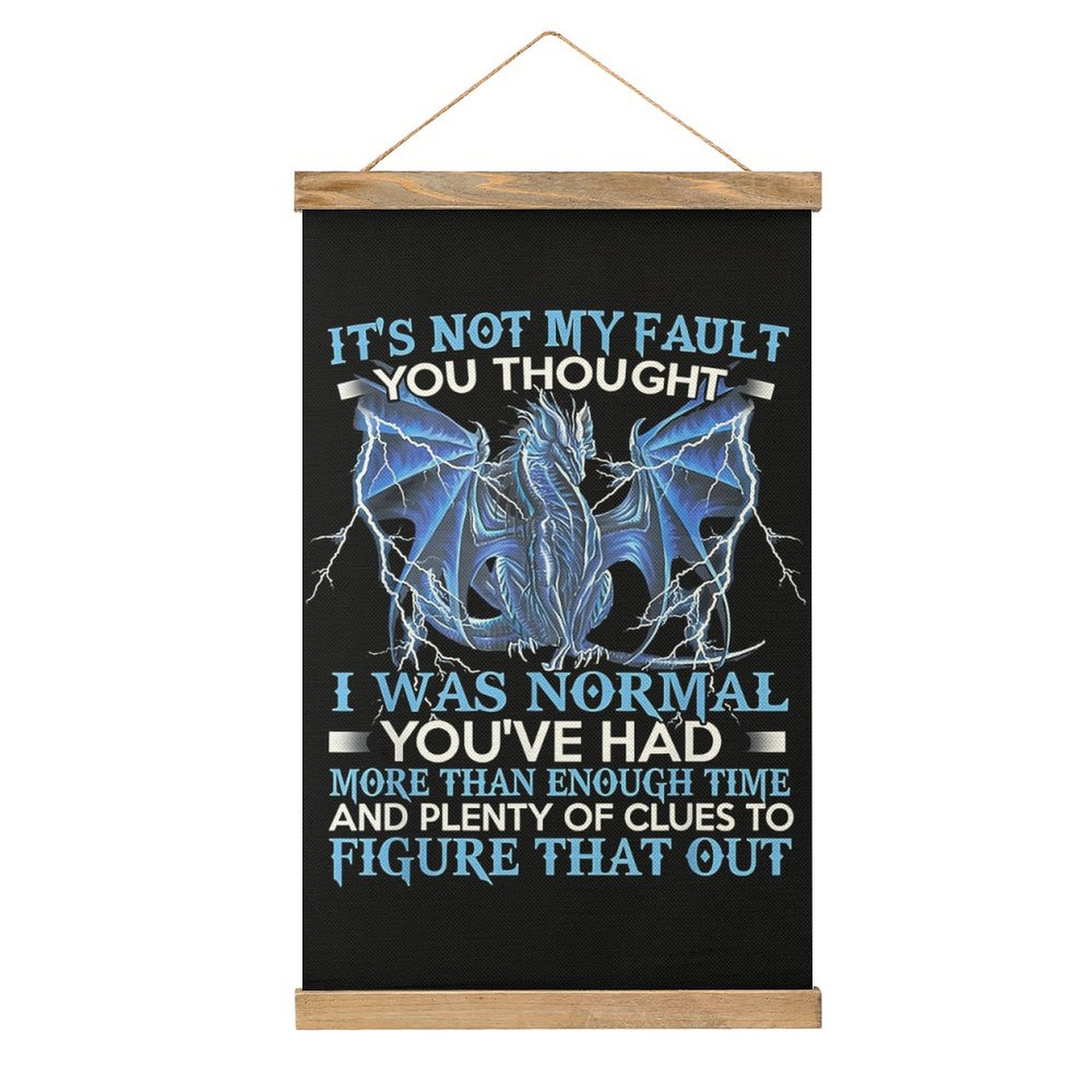 Art Craft Quotes - Linen Hanging Painting Dragon Lightning Quote