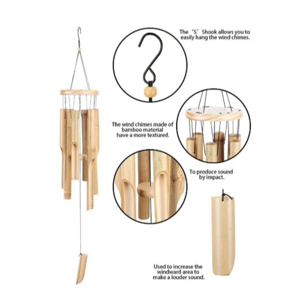 Retro 6 Tubes Bamboo Wind Chim - Art Craft Youtube recensie en prijs
