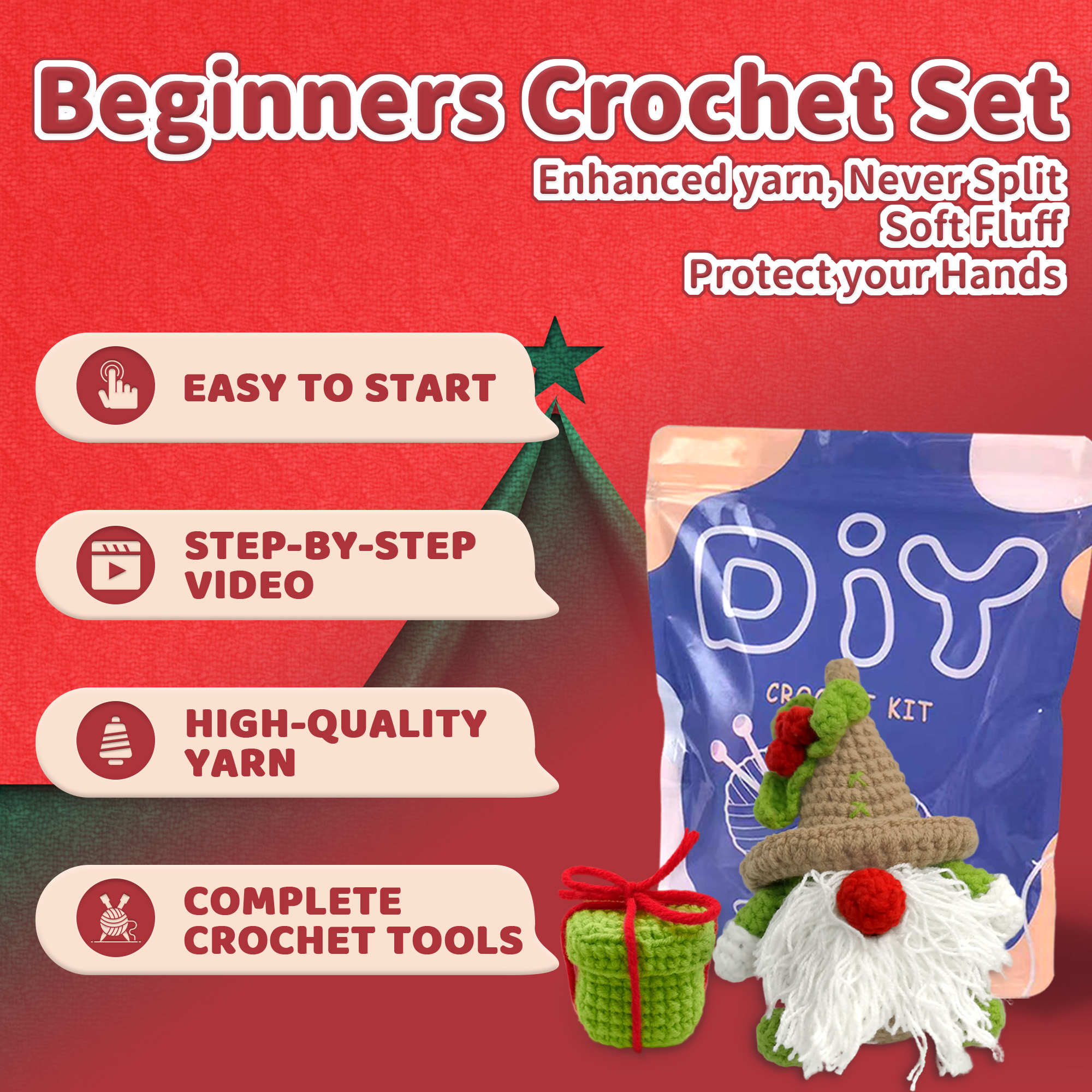 YAMAXIN 2PC Christmas Themed C - Art Craft Yarn recensie en prijs