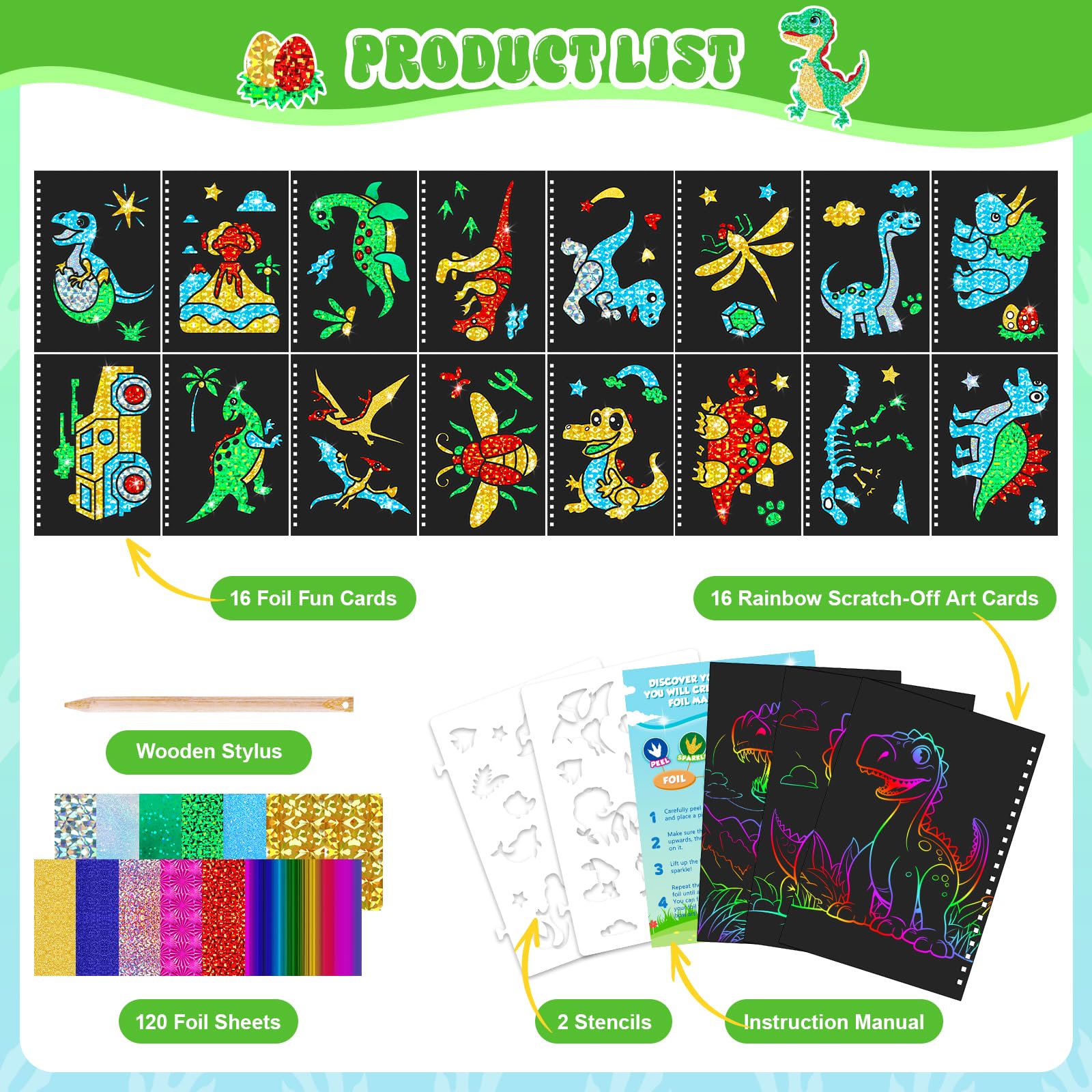 Dinosaur Scratch Art Book for  - Art Craft Dinosaur recensie en prijs