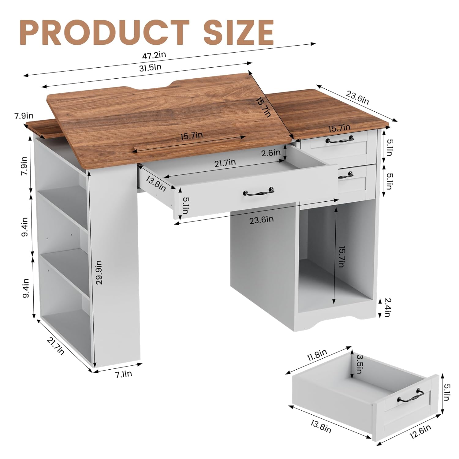 Drafting Table with Storage Ca - Art & Craft Kortingscode recensie en prijs