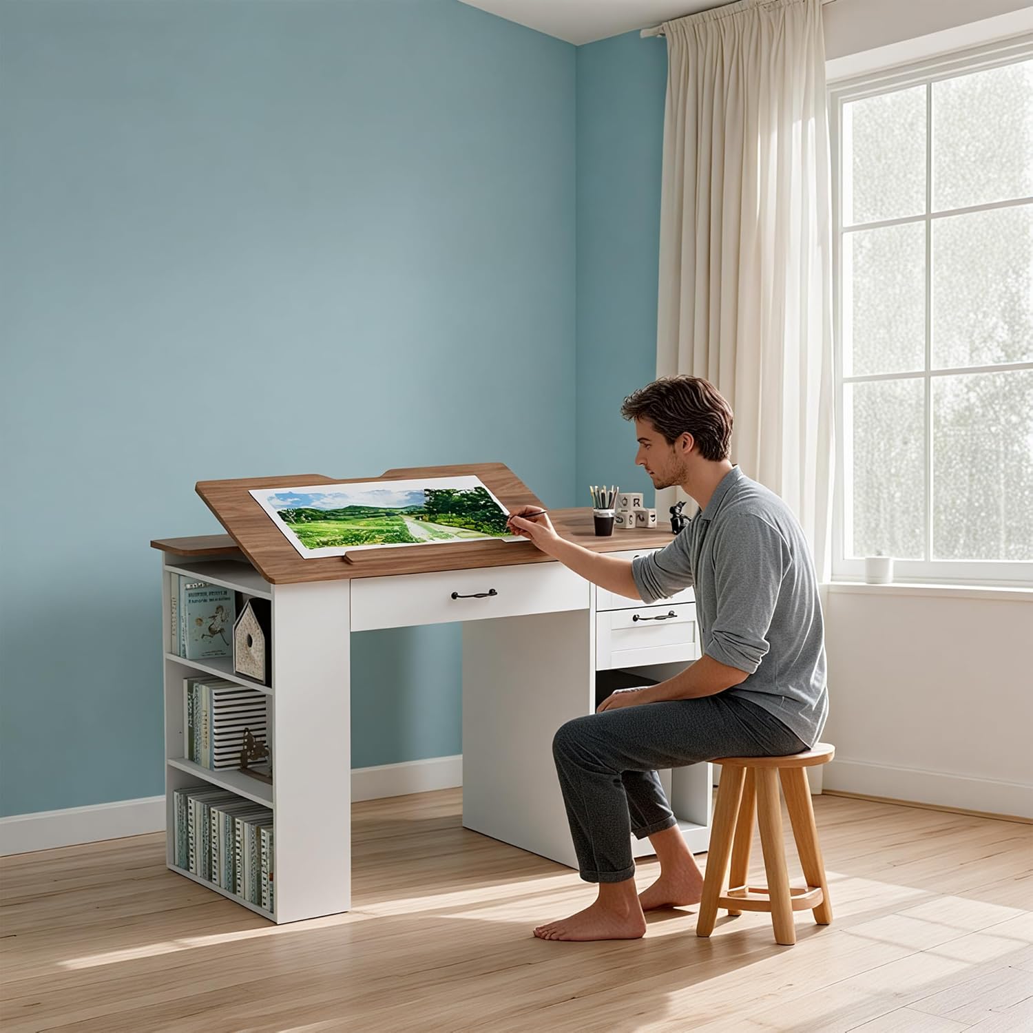 Drafting Table with Storage Ca - Art & Craft Kortingscode recensie en prijs