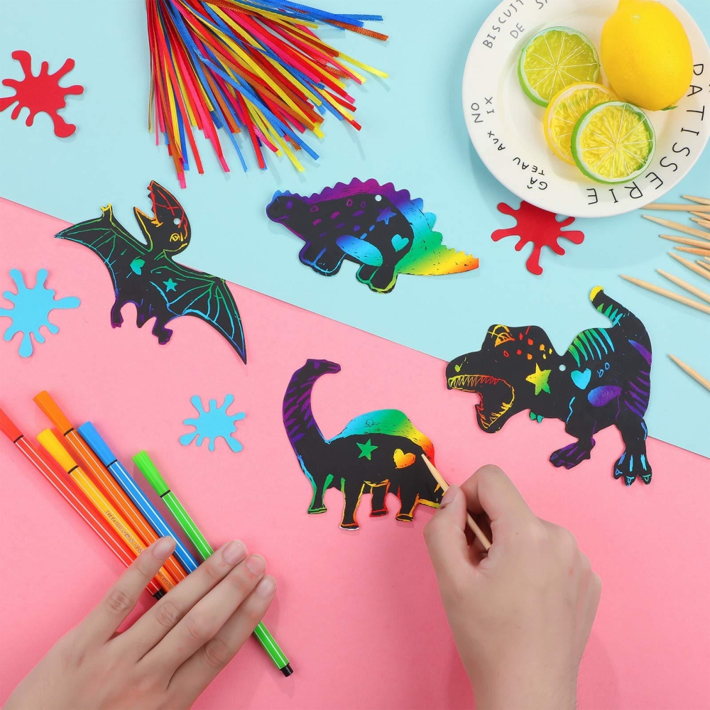 12Pcs Cartoon Dinosaur Scratch - Art Craft Dinosaur recensie en prijs
