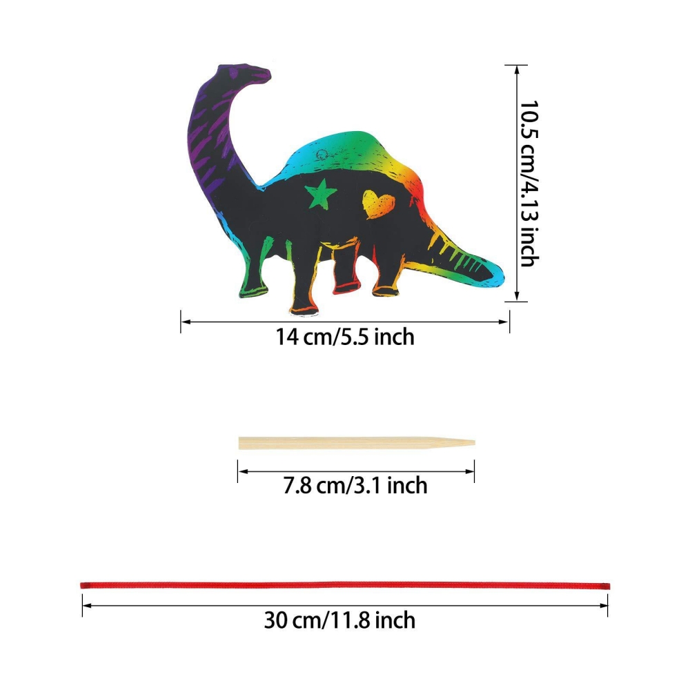 12Pcs Cartoon Dinosaur Scratch - Art Craft Dinosaur recensie en prijs