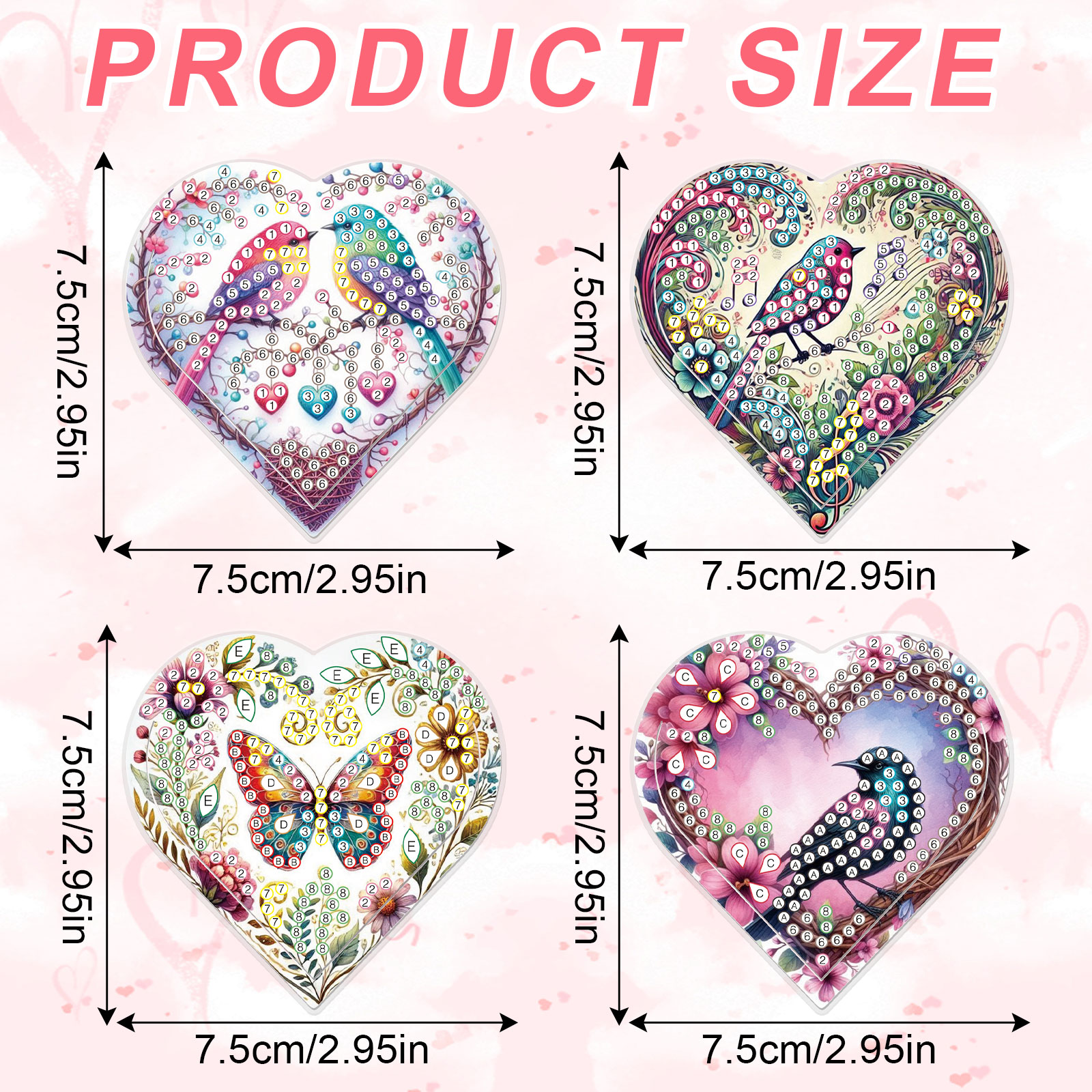 4PCS Diamond Painting Heart Sh - Art Craft Kits recensie en prijs