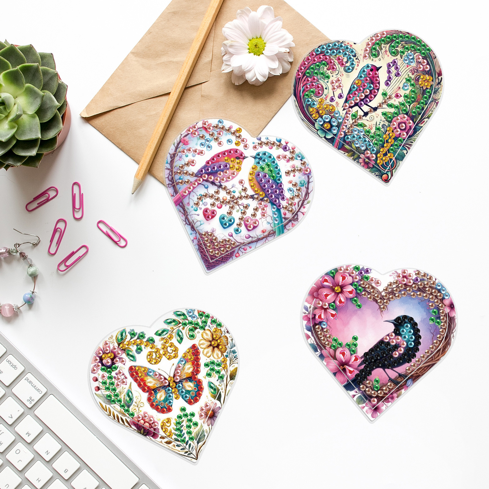 4PCS Diamond Painting Heart Sh - Art Craft Kits recensie en prijs