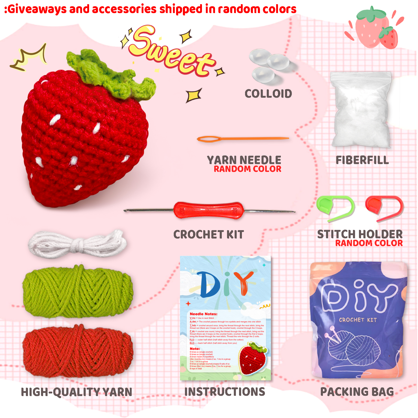 YAMAXIN 1PC Fruit Theme Croche - Art Craft Yarn recensie en prijs