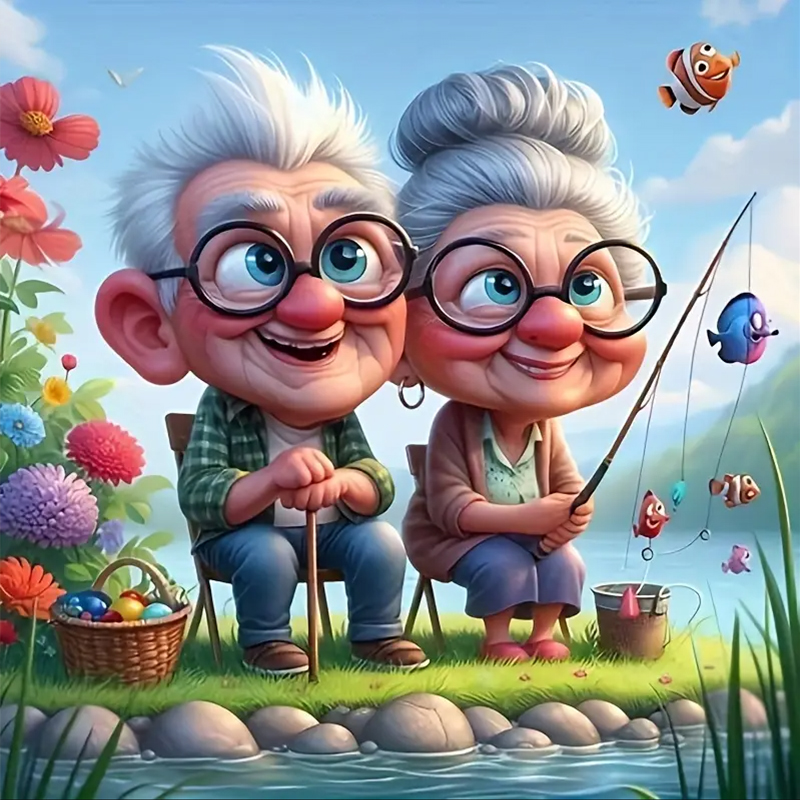 Grandparents Fishing Diamond P - Art Craft Kits For Adults recensie en prijs