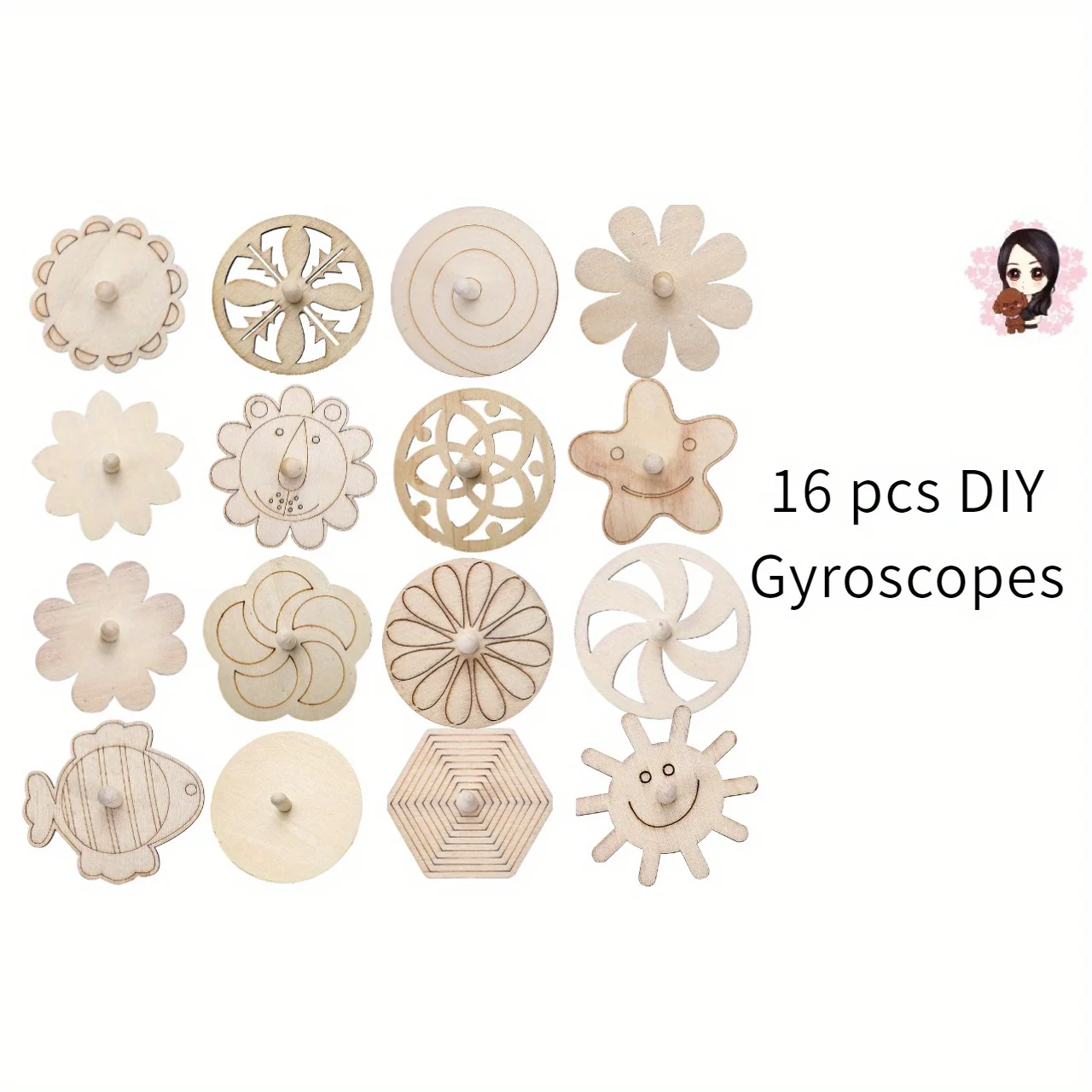 16pcs Wooden Spinning Top Craf - Art Craft Gift Ideas recensie en prijs