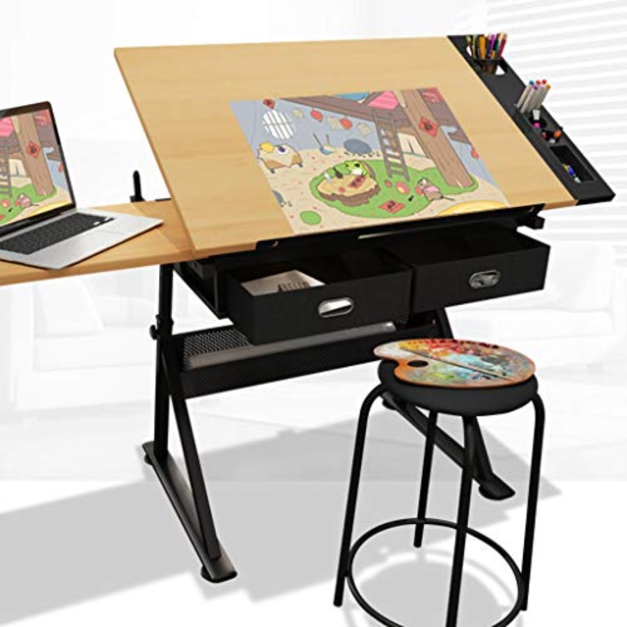 Drafting Table with Storage He - Art & Craft Kortingscode recensie en prijs