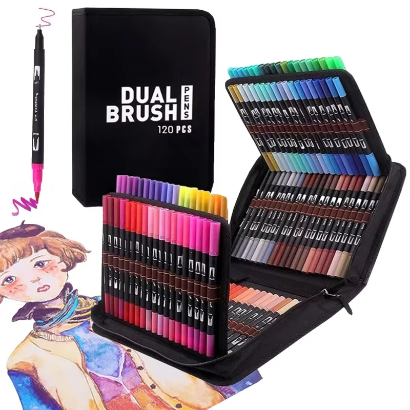72 Colors Dual Tip Watercolor  - Watercolor Brush Pen recensie en prijs