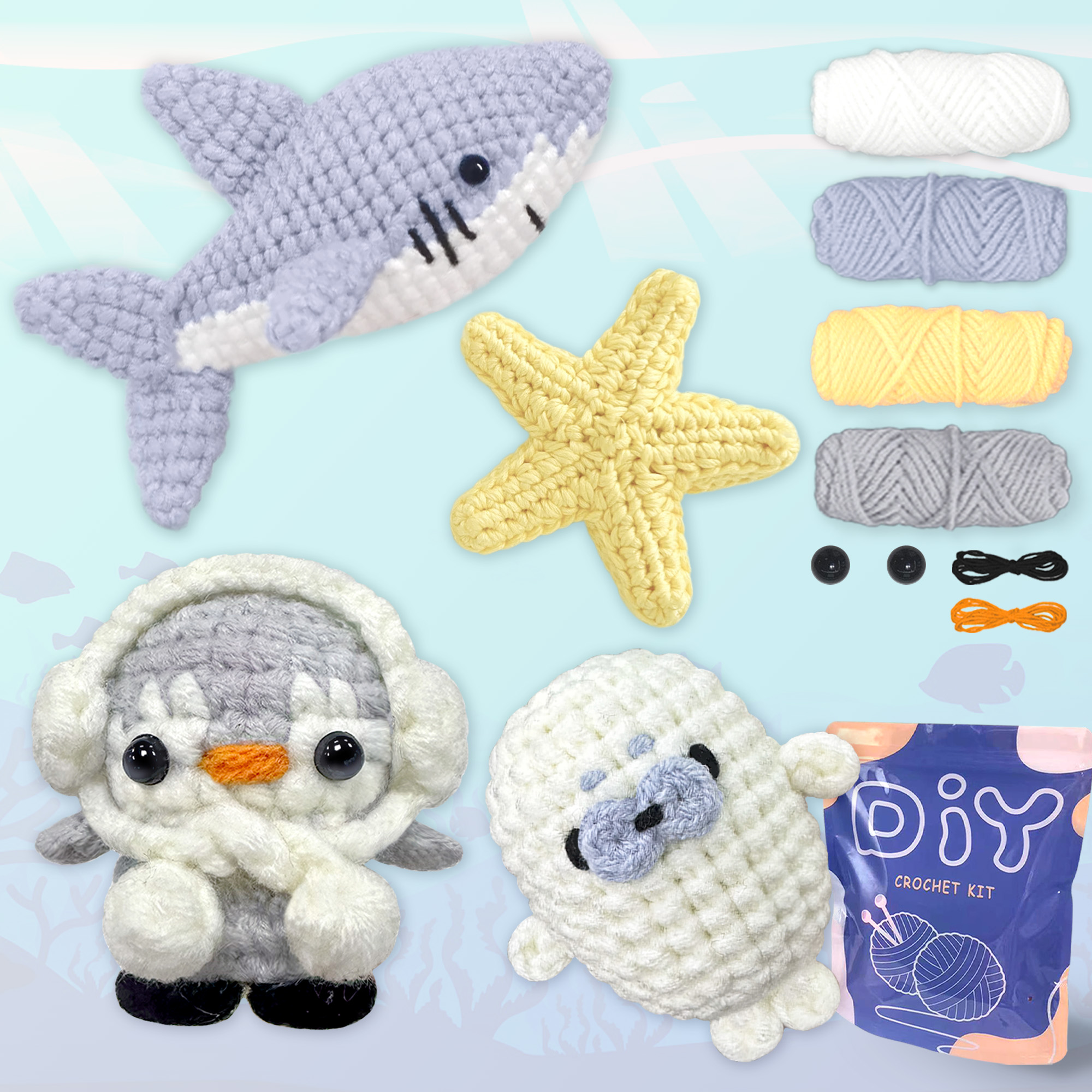 YAMAXIN 4PCS DIY Crochet Kit f - Art Craft Yarn recensie en prijs