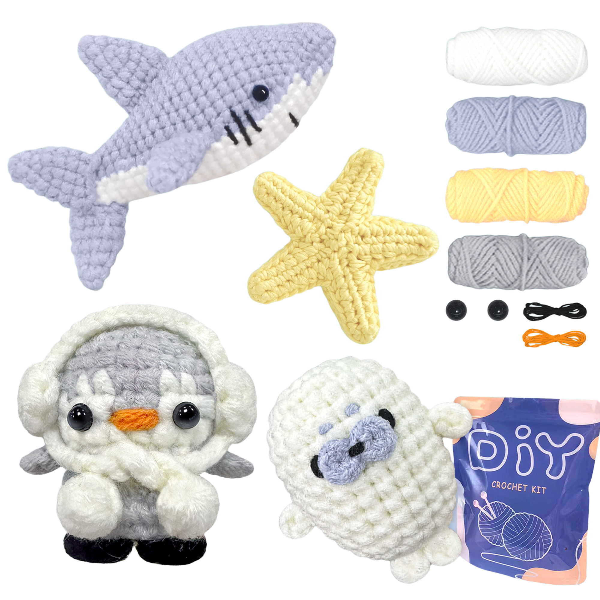 YAMAXIN 4PCS DIY Crochet Kit f - Art Craft Yarn recensie en prijs
