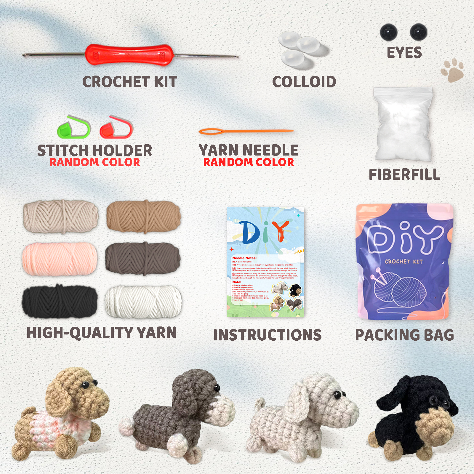 YAMAXIN 4PC Dog Crochet Needle - Art Craft Yarn recensie en prijs
