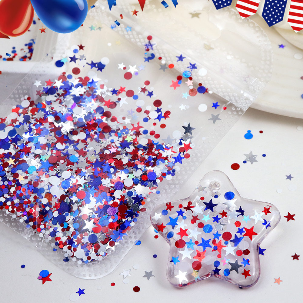 5g Red Blue Polka Dots Glitter - Art And Craft Independence Day recensie en prijs