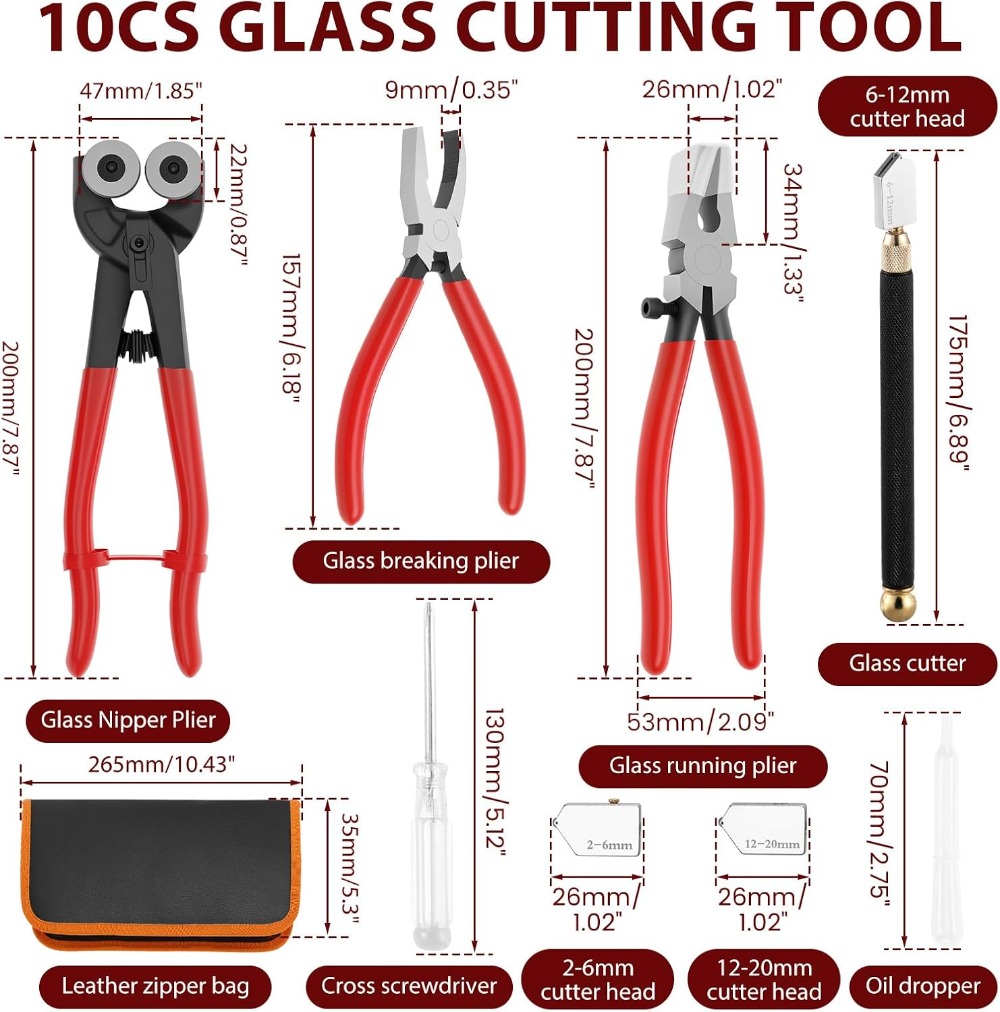 10PCS Glass Cutting Tool Kit,  - Leather Tooling Kit recensie en prijs