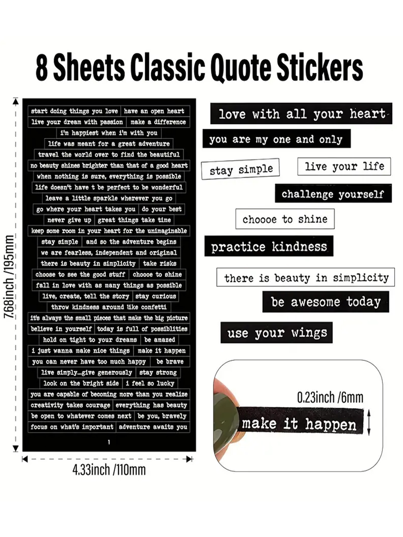8 Sheets/406pcs Motivational Q - Art Craft Quotes recensie en prijs
