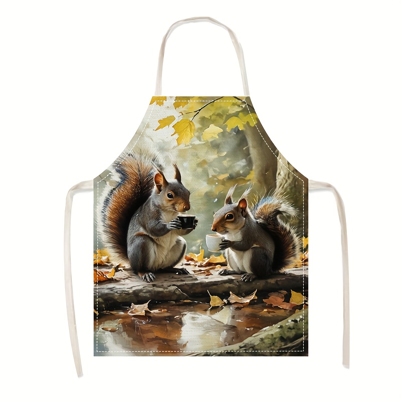 Linen Apron Squirrel Coffee Sc - Art Craft Gift Ideas recensie en prijs