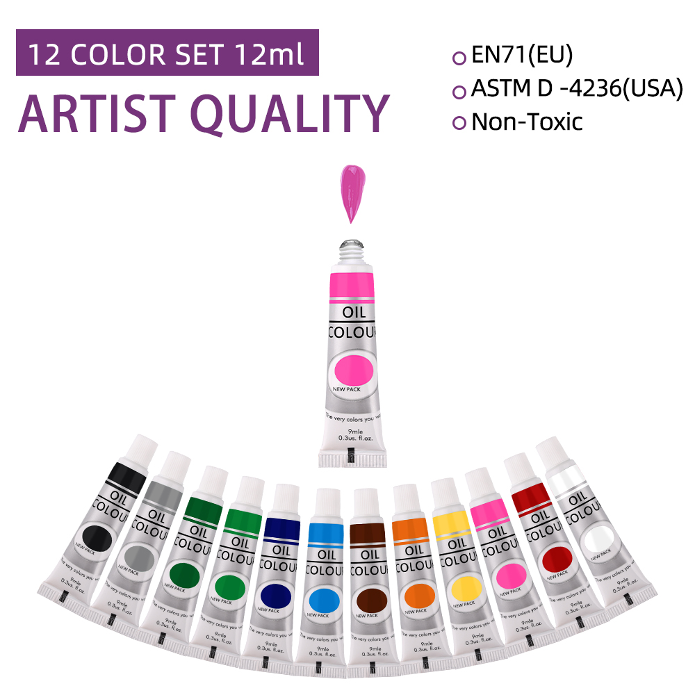12 Color Oil Paints Set 9ml Tu - Art Craft Youtube recensie en prijs