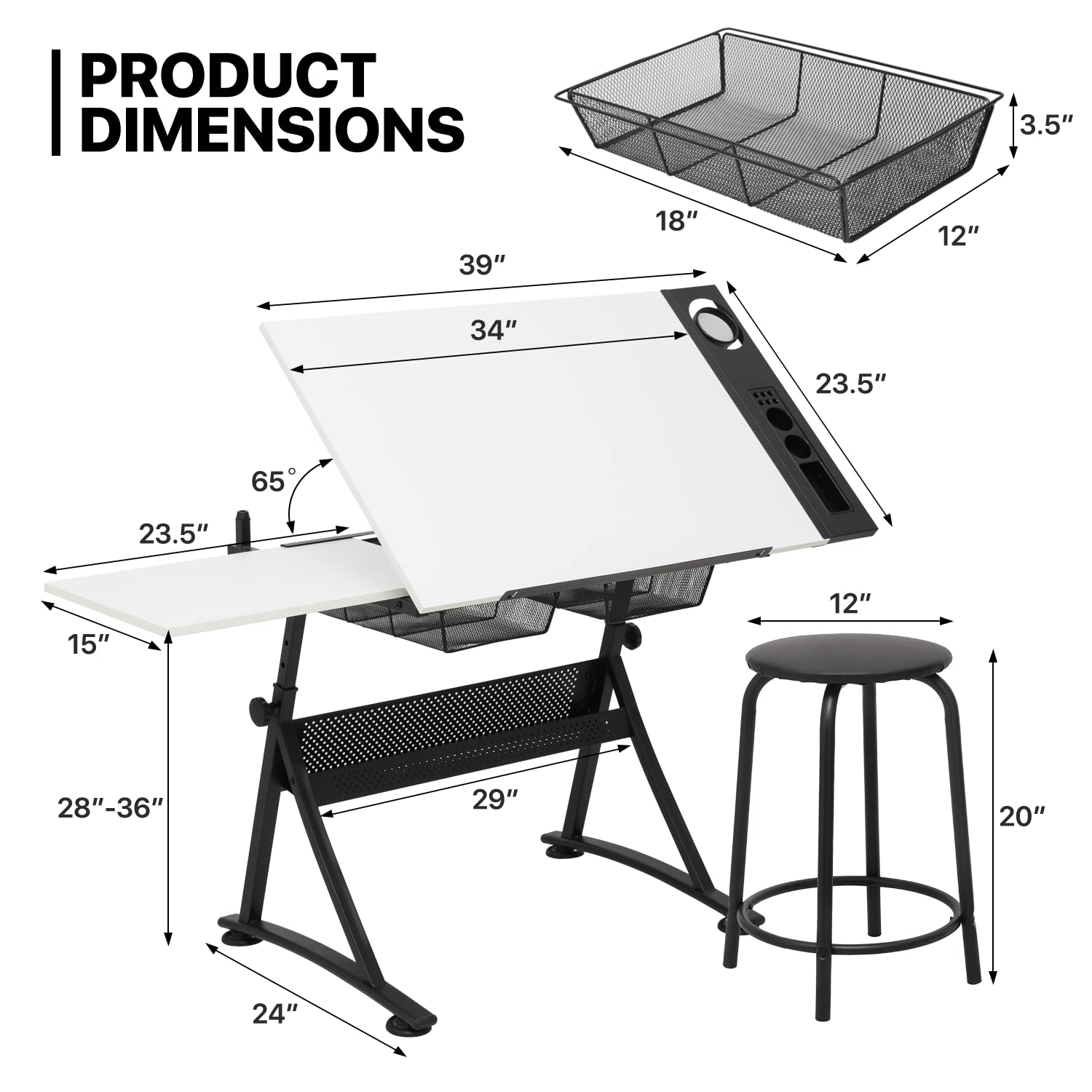 Art Deco Drafting Table, Heigh - Art & Craft Kortingscode recensie en prijs