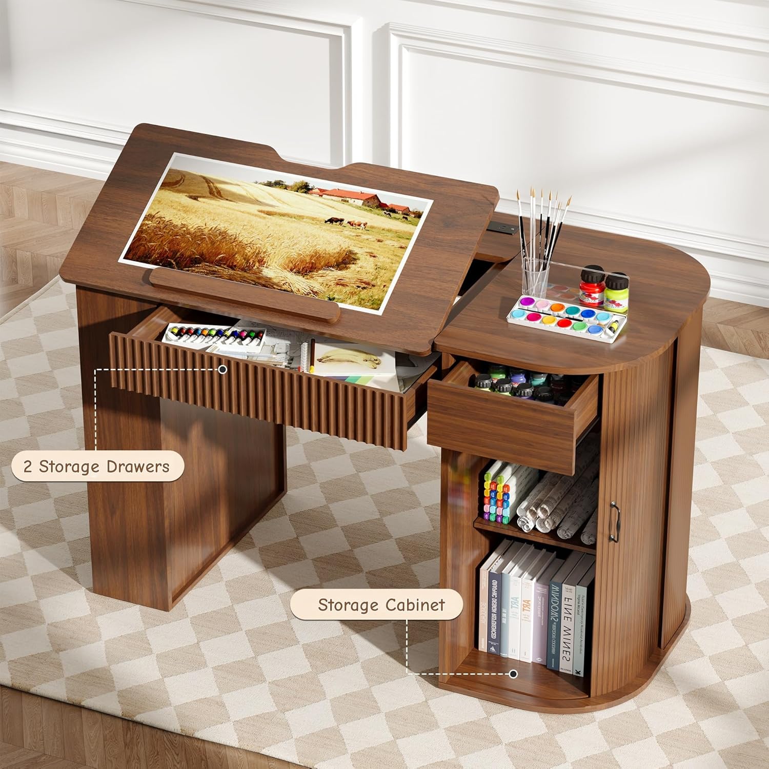 Drafting Table with Storage Ca - Art & Craft Kortingscode recensie en prijs