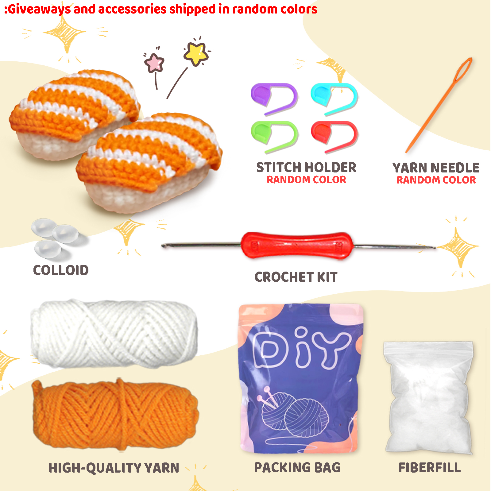 YAMAXIN 2PC Sushi-Themed Croch - Art Craft Yarn recensie en prijs