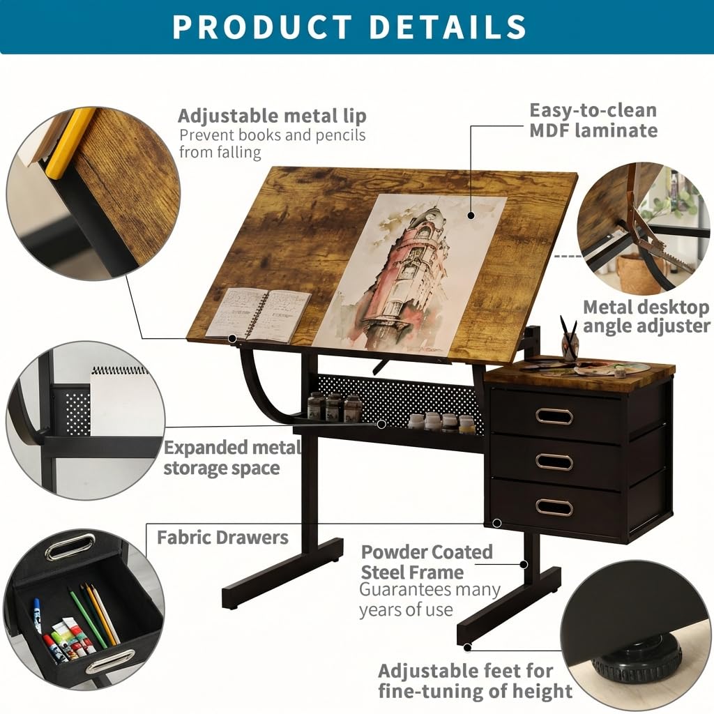 Adjustable Art Desk with Stora - Art & Craft Kortingscode recensie en prijs