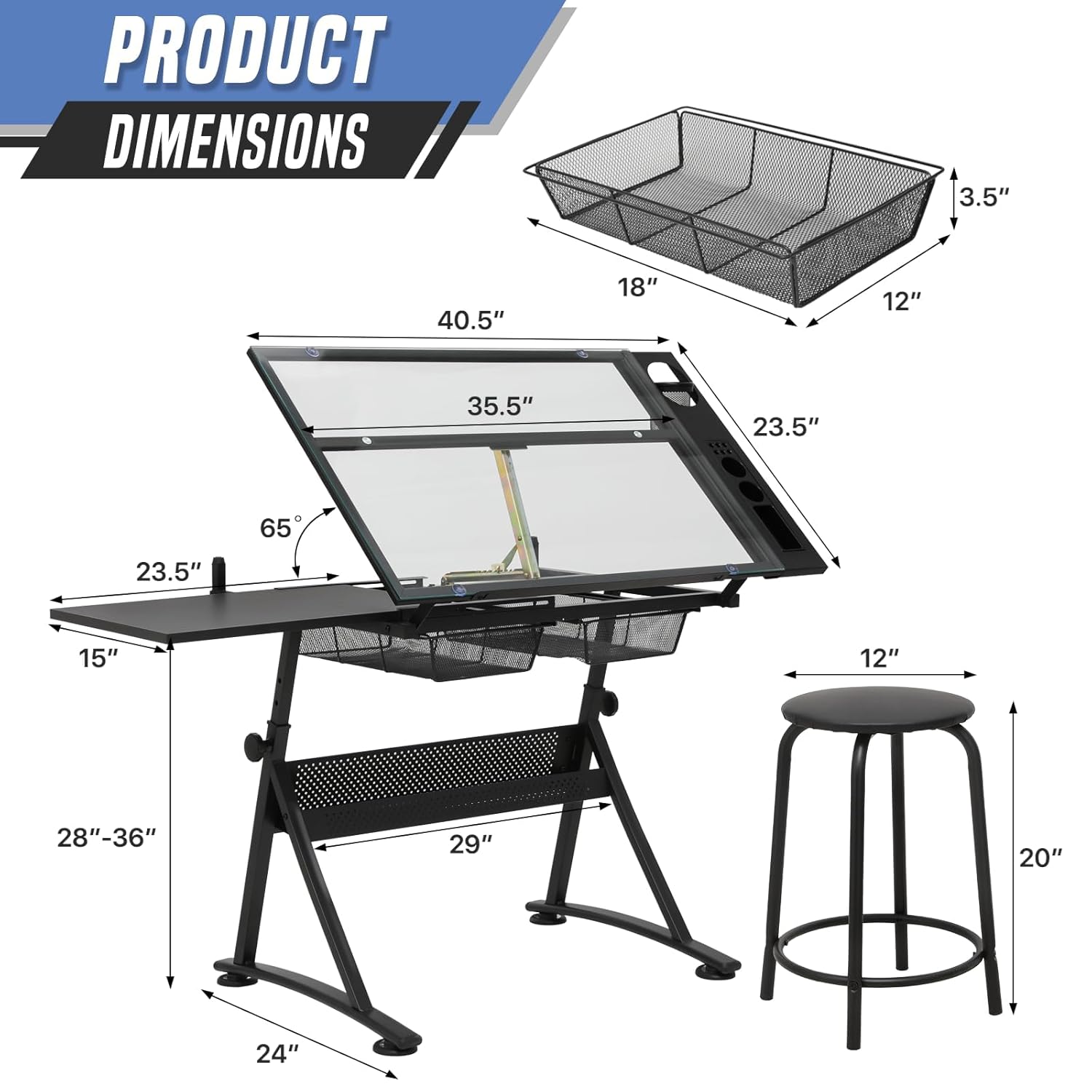 Drafting Table with Height Adj - Art & Craft Kortingscode recensie en prijs
