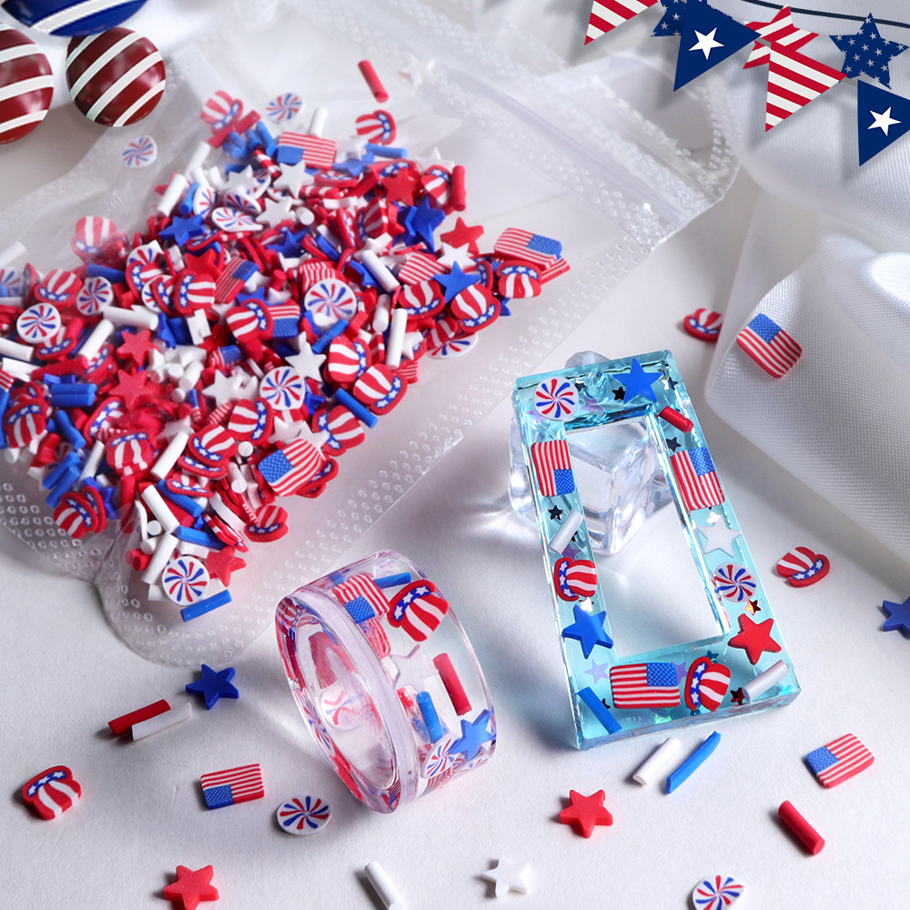 10g Red Blue White Stars Epoxy - Art And Craft Independence Day recensie en prijs