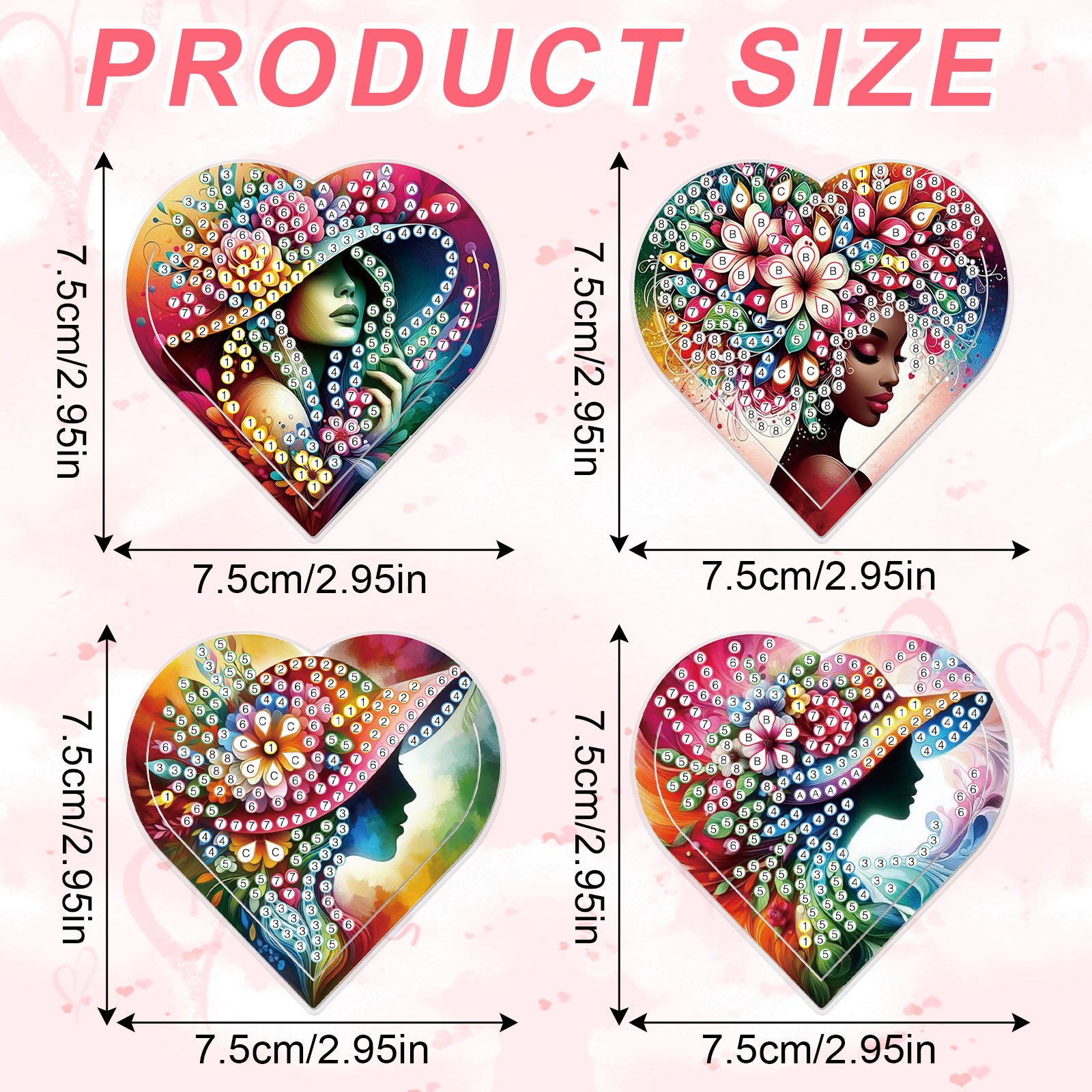 4PCS Diamond Painting Heart Sh - Art Craft Kits recensie en prijs