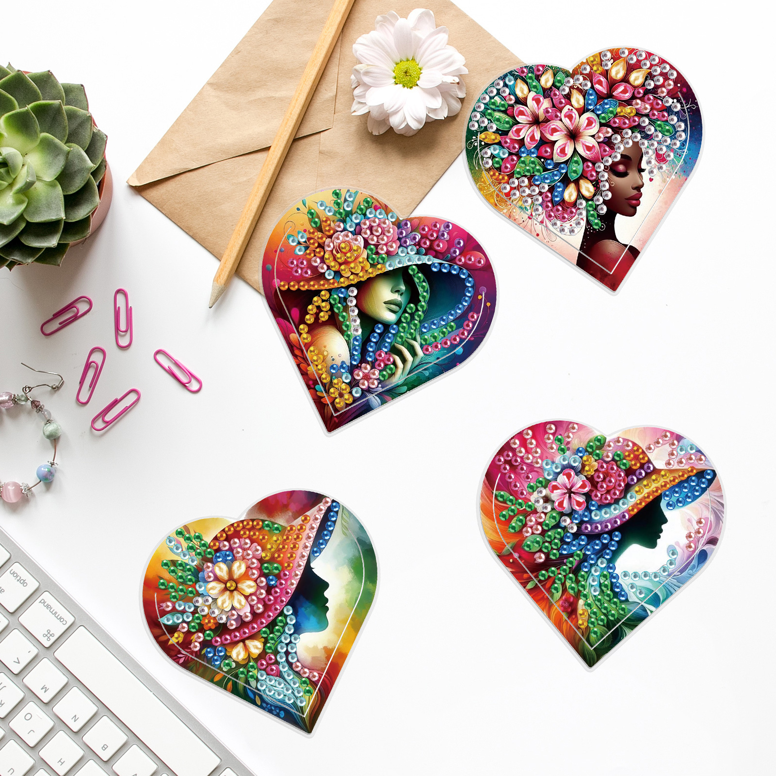 4PCS Diamond Painting Heart Sh - Art Craft Kits recensie en prijs