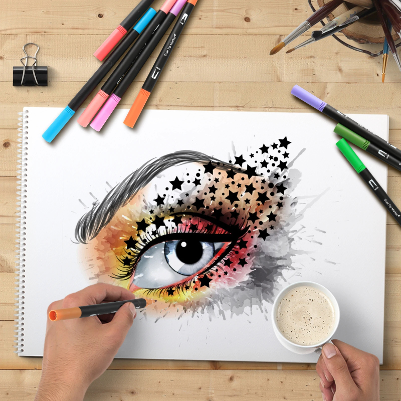 100 Colors Dual Tip Watercolor - Watercolor Brush Pen recensie en prijs