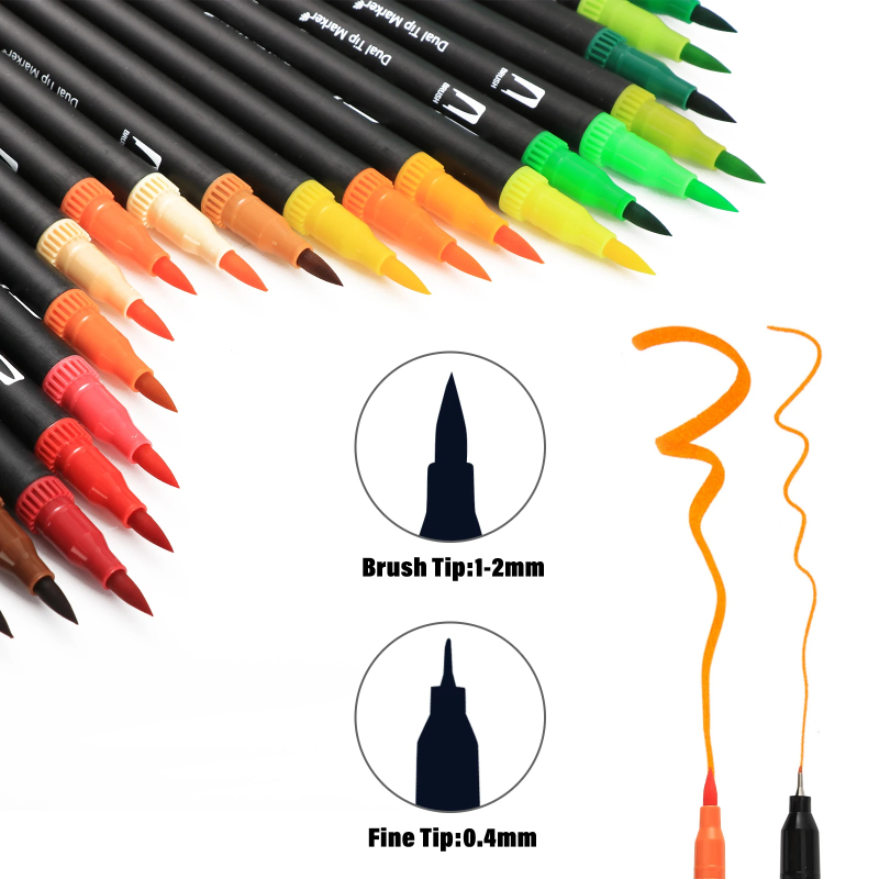100 Colors Dual Tip Watercolor - Watercolor Brush Pen recensie en prijs