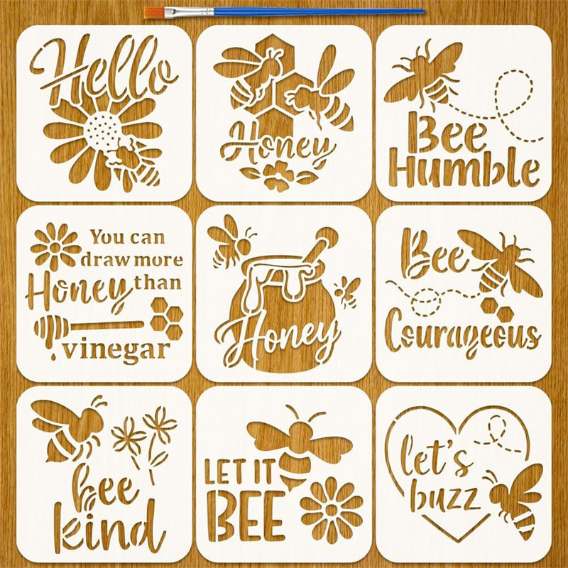 9Pcs Quotes Bee Honey Stencils - Art Craft Quotes recensie en prijs